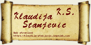 Klaudija Stanjević vizit kartica